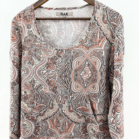 EUC Paisley FLAX Linen I Am Legendary Top Small - Picture 5 of 7